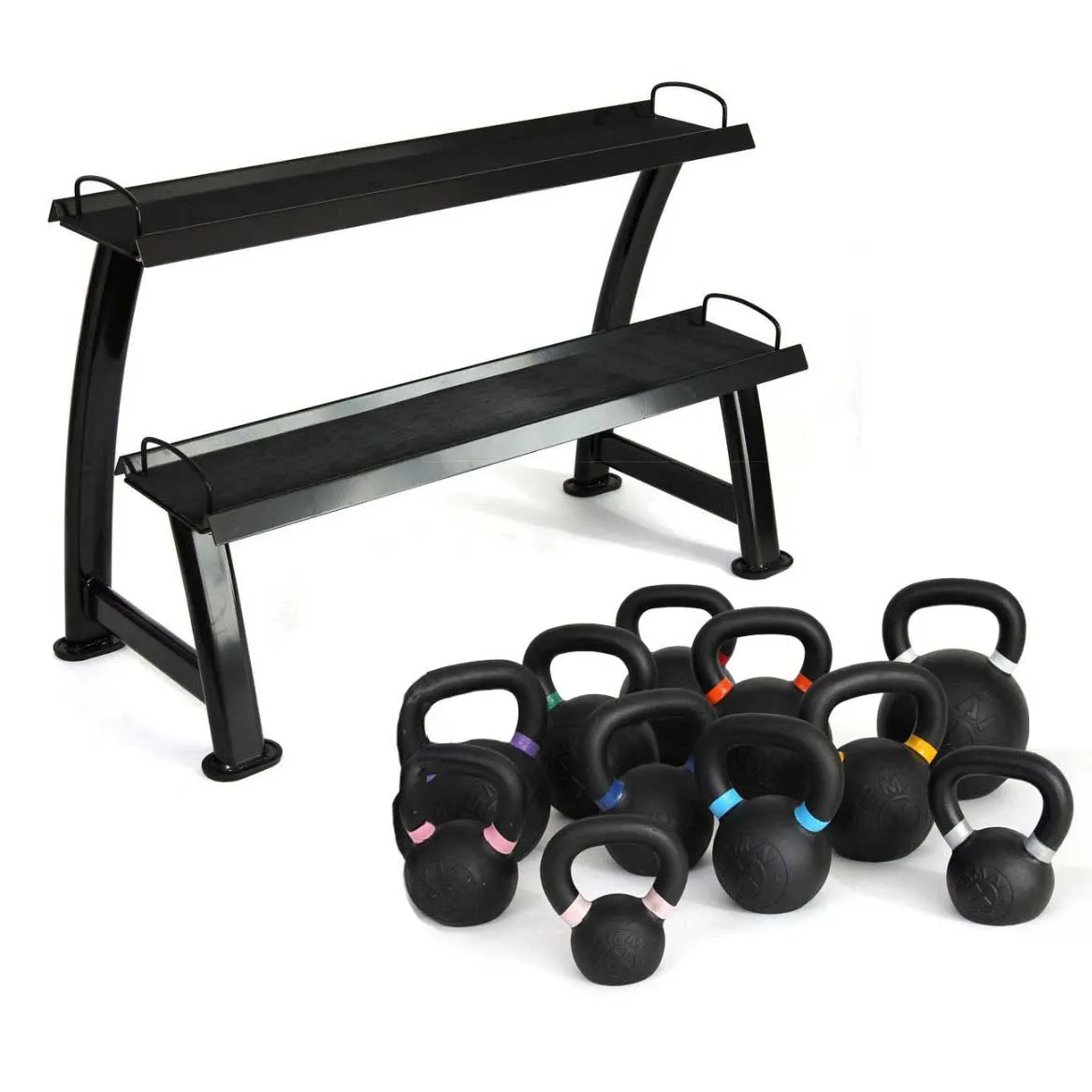 Cast Iron Kettlebell Set 160kg with Storage Rack Smai