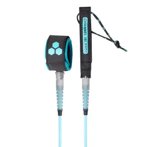 Channel Islands Everyday Hex Cord 6' Surfboard Leash - Cyan Black
