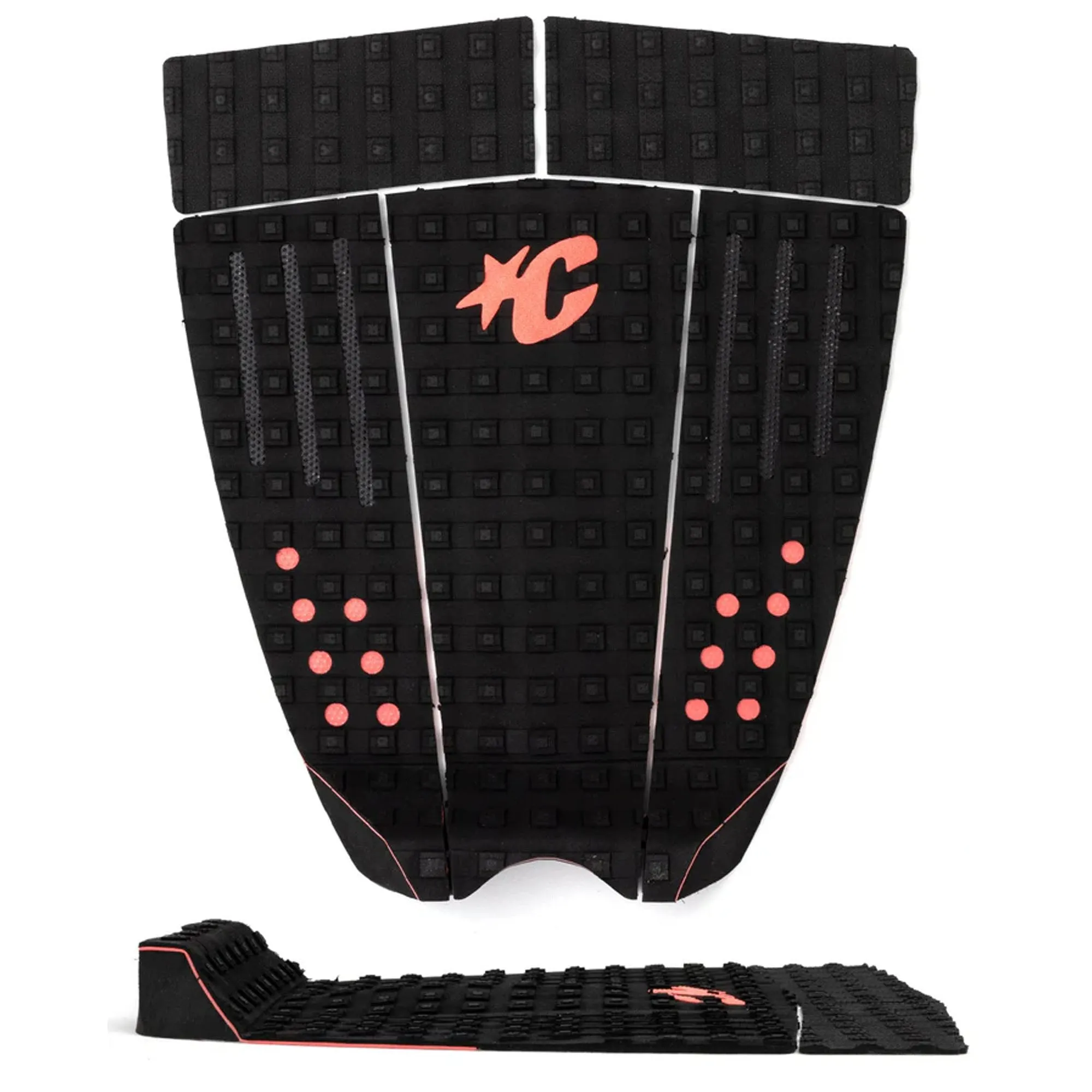 Creatures of Leisure Ethan Ewing Signature Pin Tail Traction Pad - Black Fluro Red