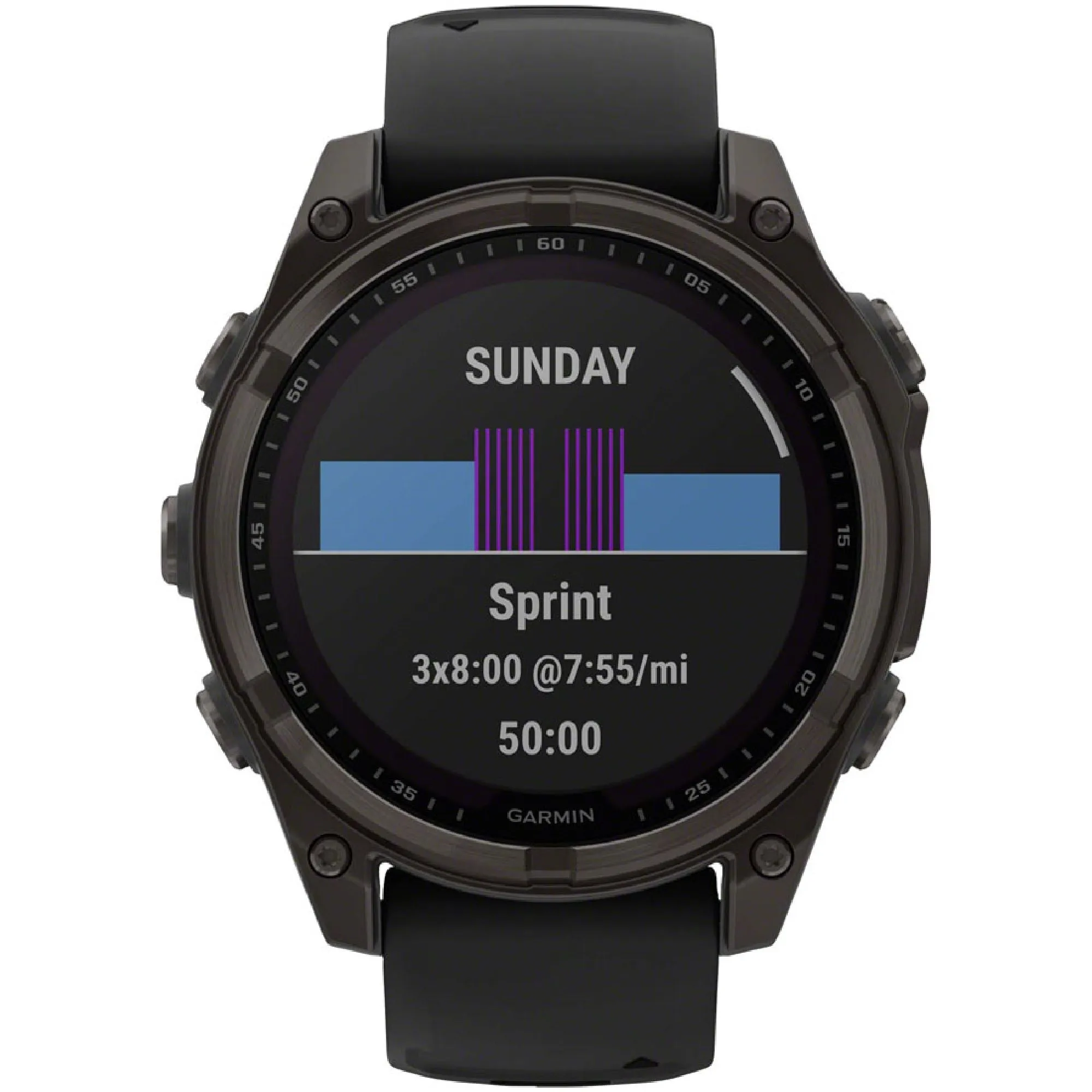 Garmin fenix 8 Smartwatch - 47mm Solar Sapphire Carbon Gray DLC Titanium BLK/Pebble Gray Silicone
