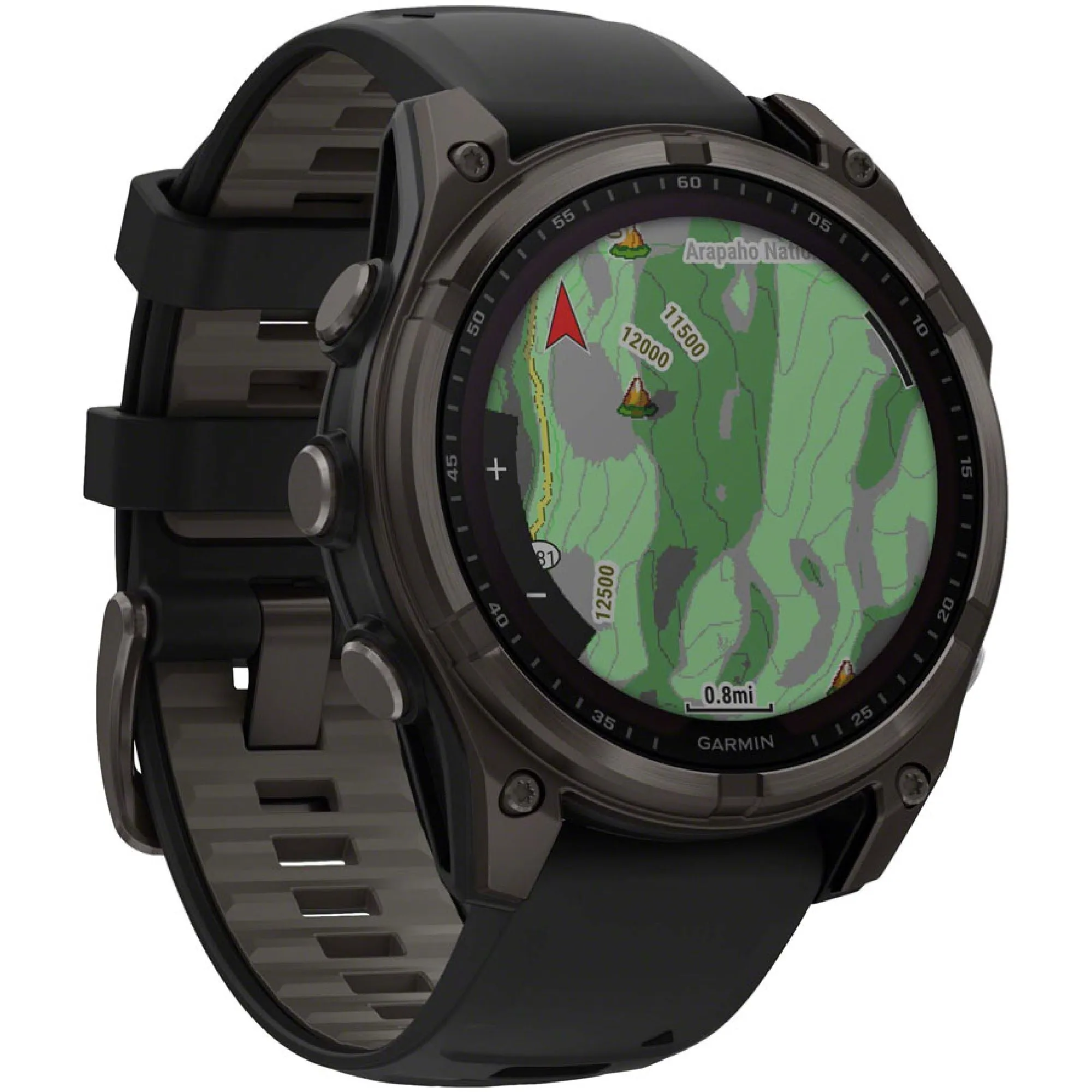 Garmin fenix 8 Smartwatch - 47mm Solar Sapphire Carbon Gray DLC Titanium BLK/Pebble Gray Silicone
