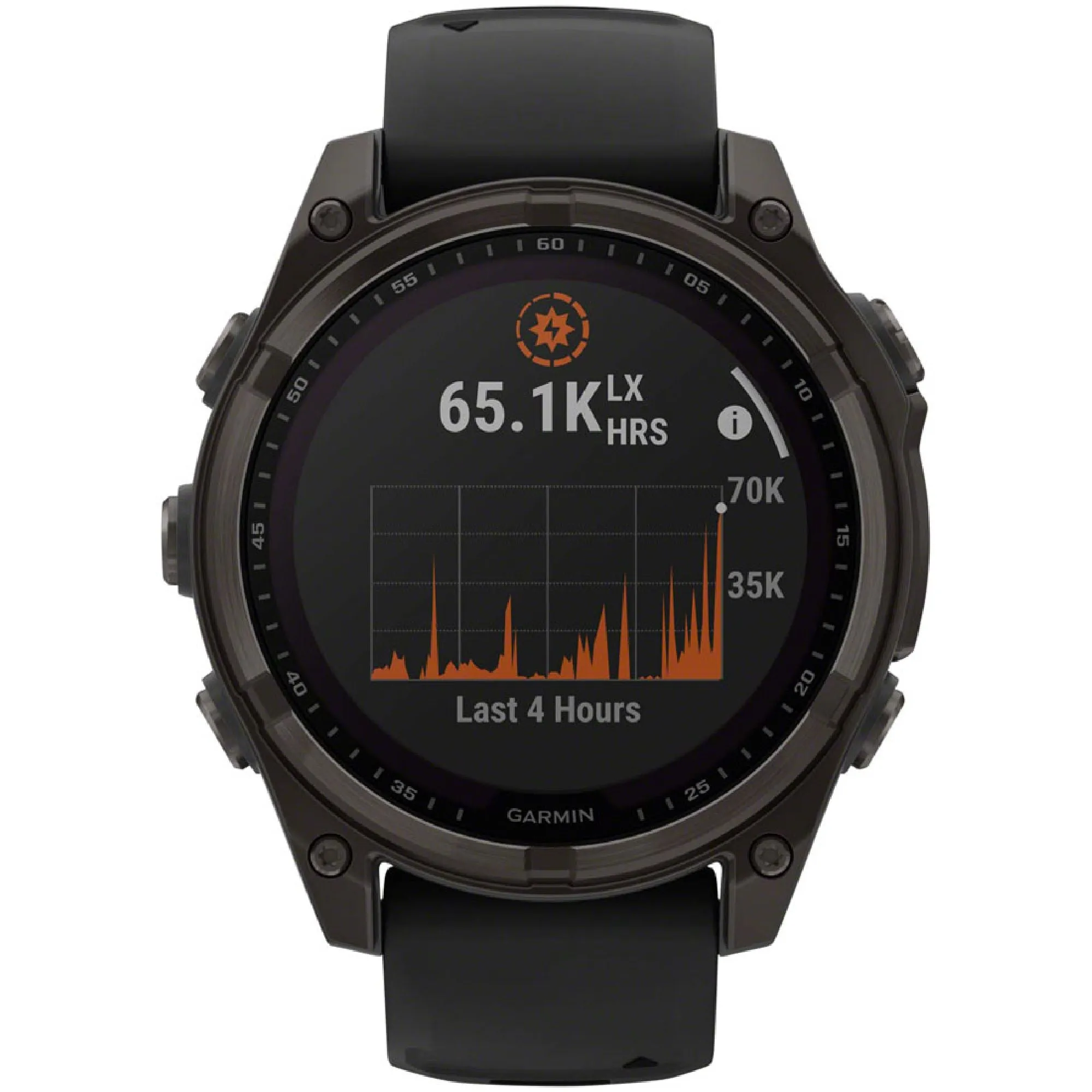 Garmin fenix 8 Smartwatch - 47mm Solar Sapphire Carbon Gray DLC Titanium BLK/Pebble Gray Silicone