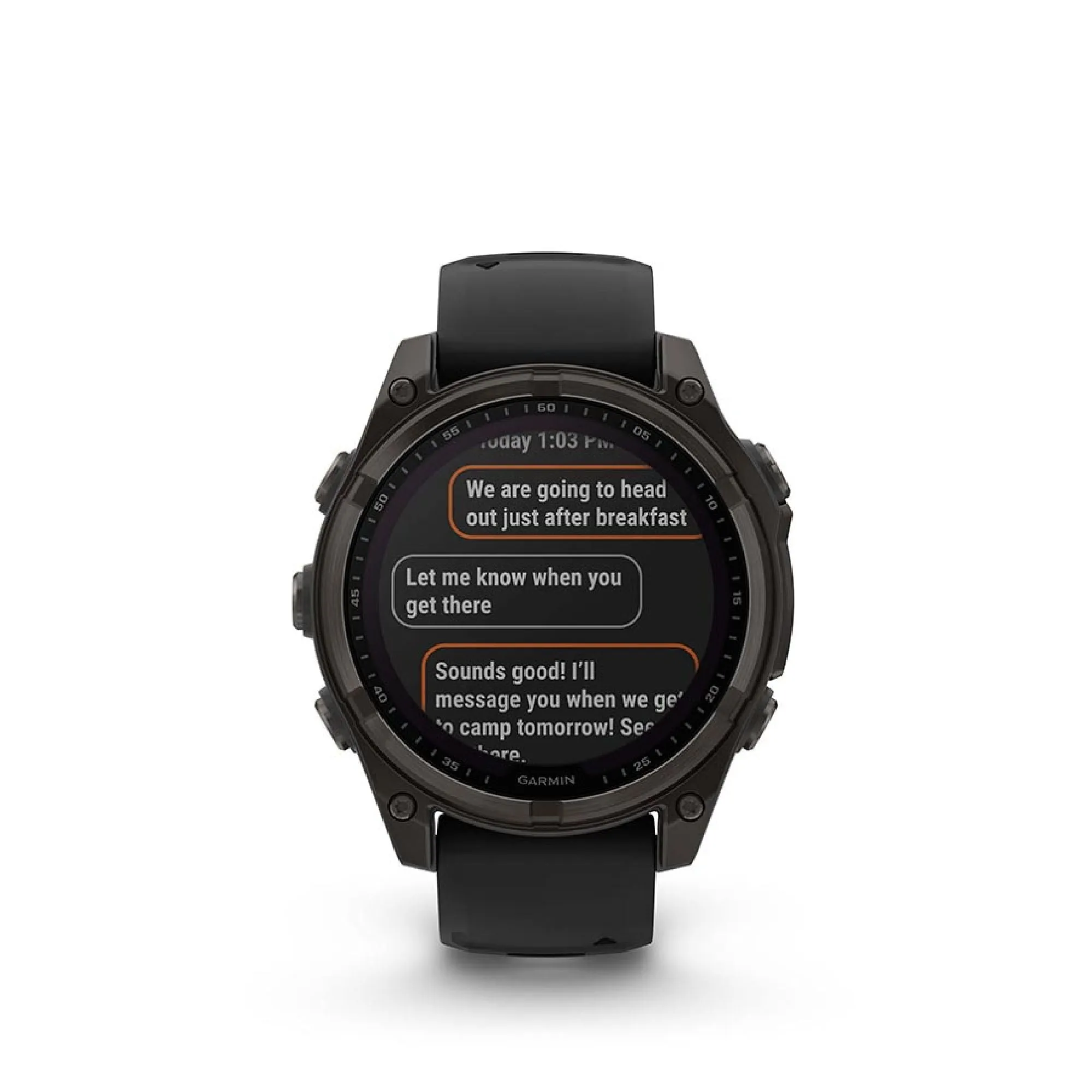 Garmin fenix 8 Smartwatch - 47mm Solar Sapphire Carbon Gray DLC Titanium BLK/Pebble Gray Silicone