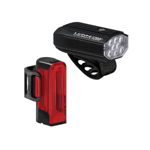 Lezyne Lite Drive 1200 /Strip Drive Pro 400  Headlight/Taillight Set - Black