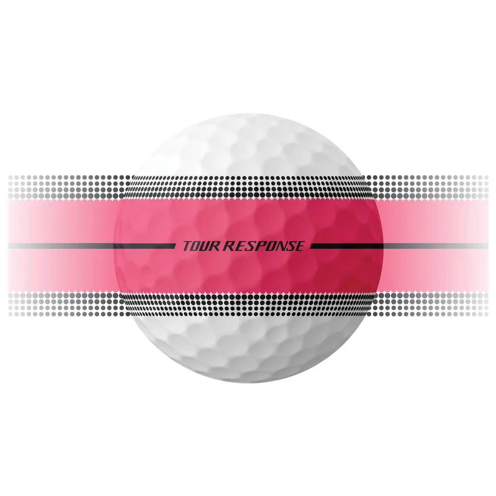 TaylorMade Tour Response Stripe Balls - Neon Pink - 12 Pack