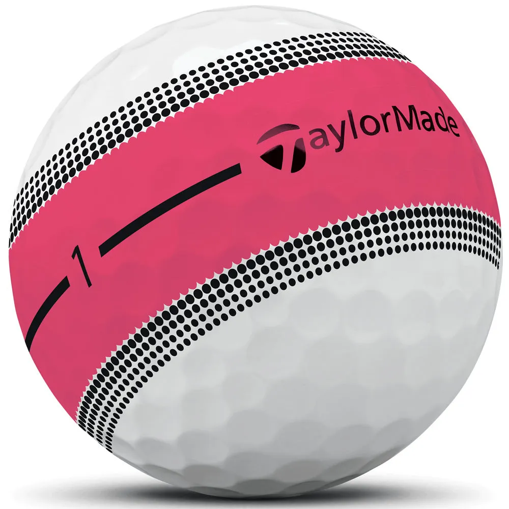 TaylorMade Tour Response Stripe Balls - Neon Pink - 12 Pack