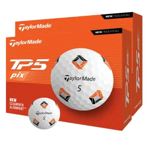 TaylorMade TP5 Pix 3.0 Golf Balls - White - Double Dozen